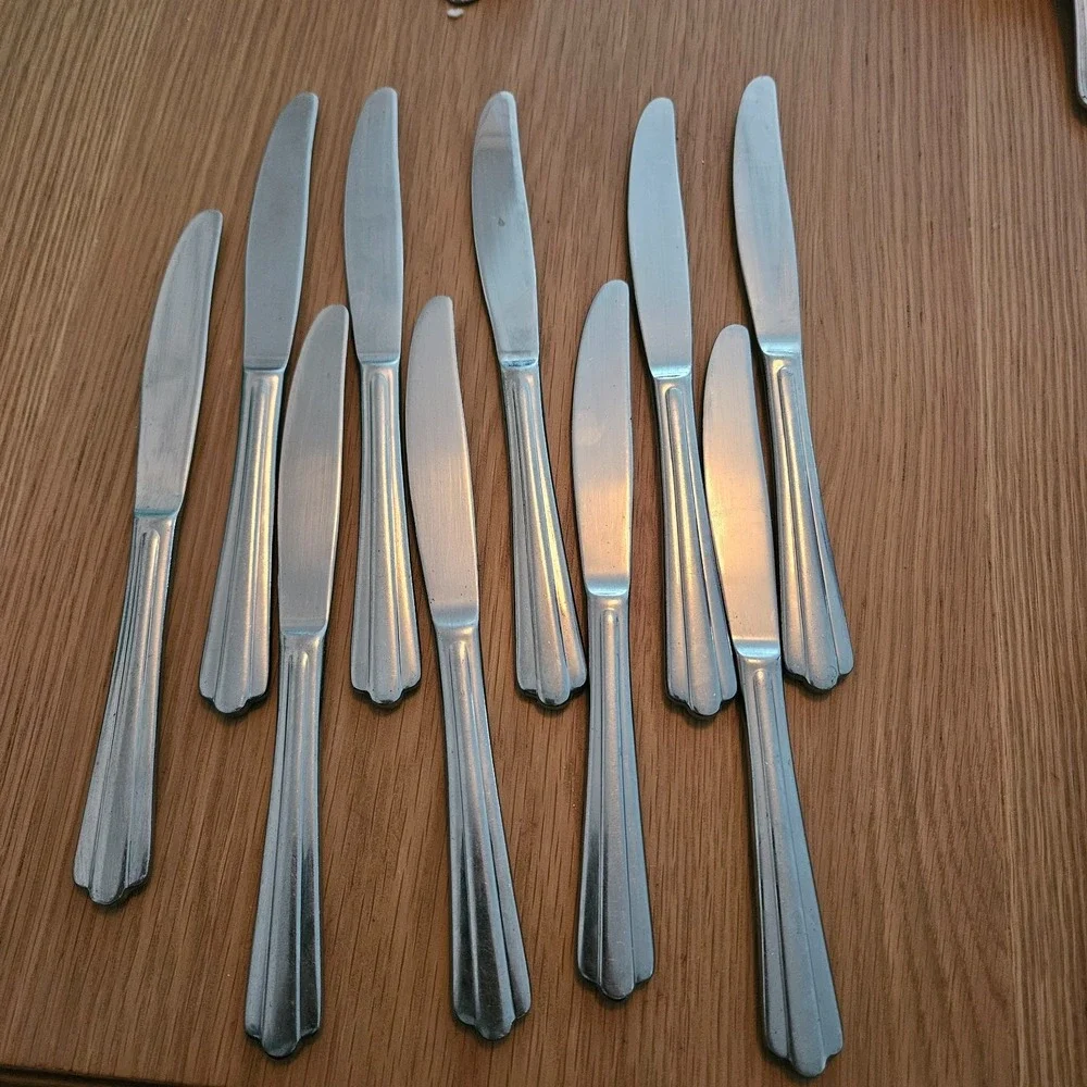 Set‎ (10) Hampton Silversmiths  Central Pattern Stainless Dinner Knives 9
